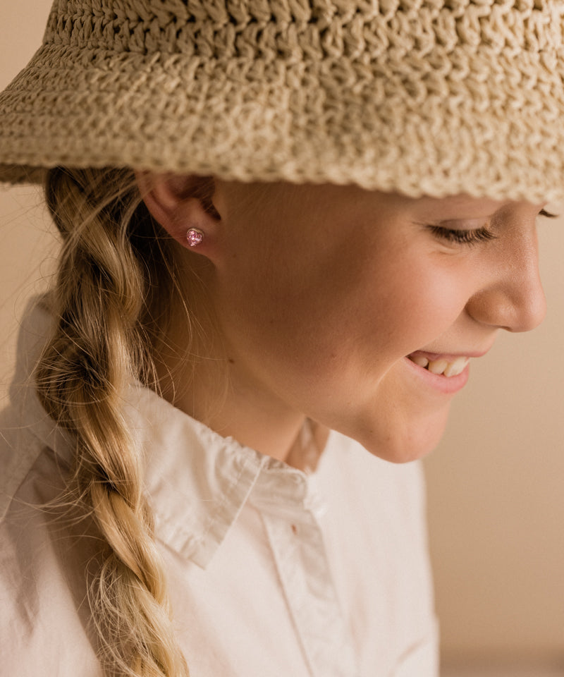 Medical Plastic - Heart Earring Light Rose
