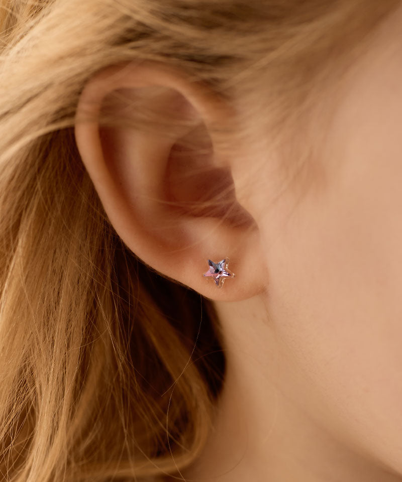 Medical Plastic - Star Earring Lilac Shimmer