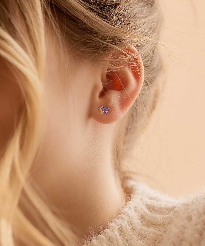 Medical Plastic - Clover Earring purple