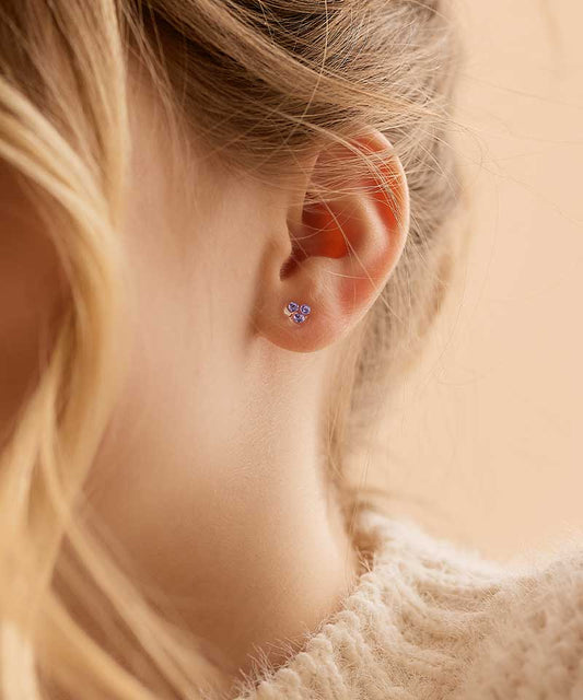 Medical Plastic - Clover Earring purple
