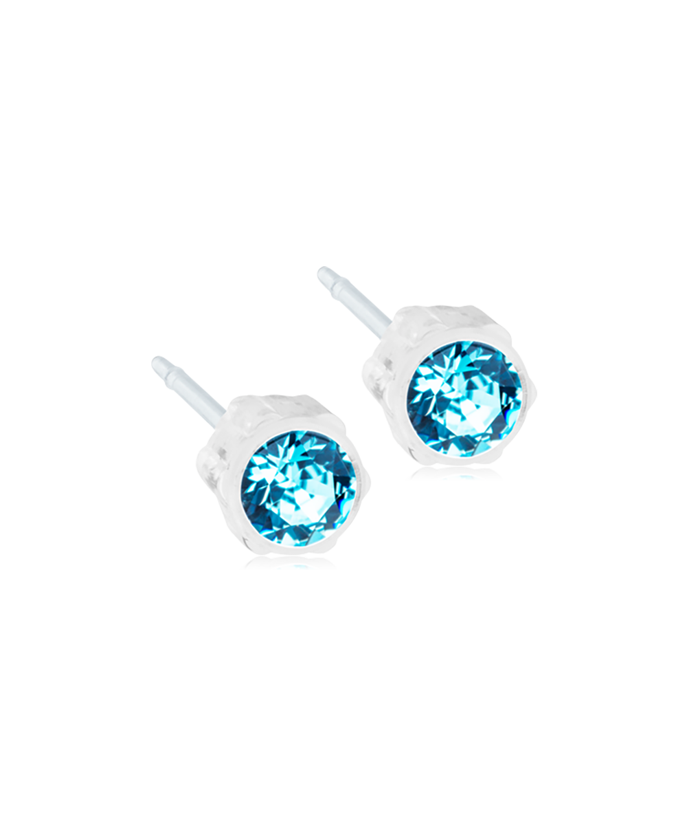 Medical Plastic - Bezel Earring Aquamarine