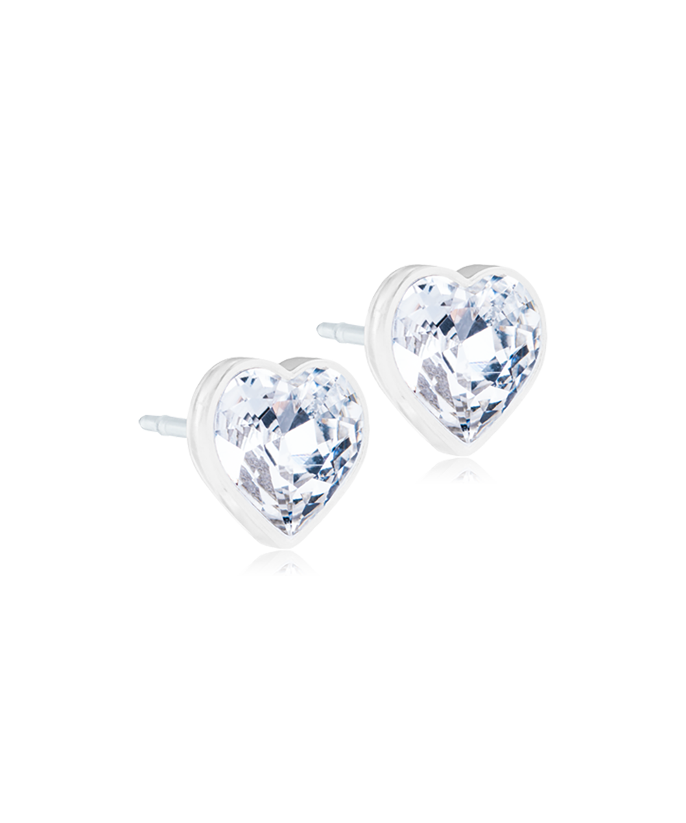 Medical Plastic - Heart Earring Crystal