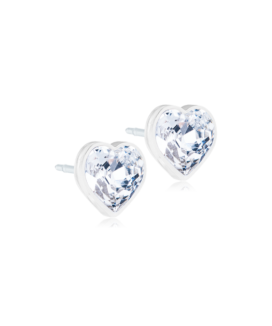 Medical Plastic - Heart Earring Crystal
