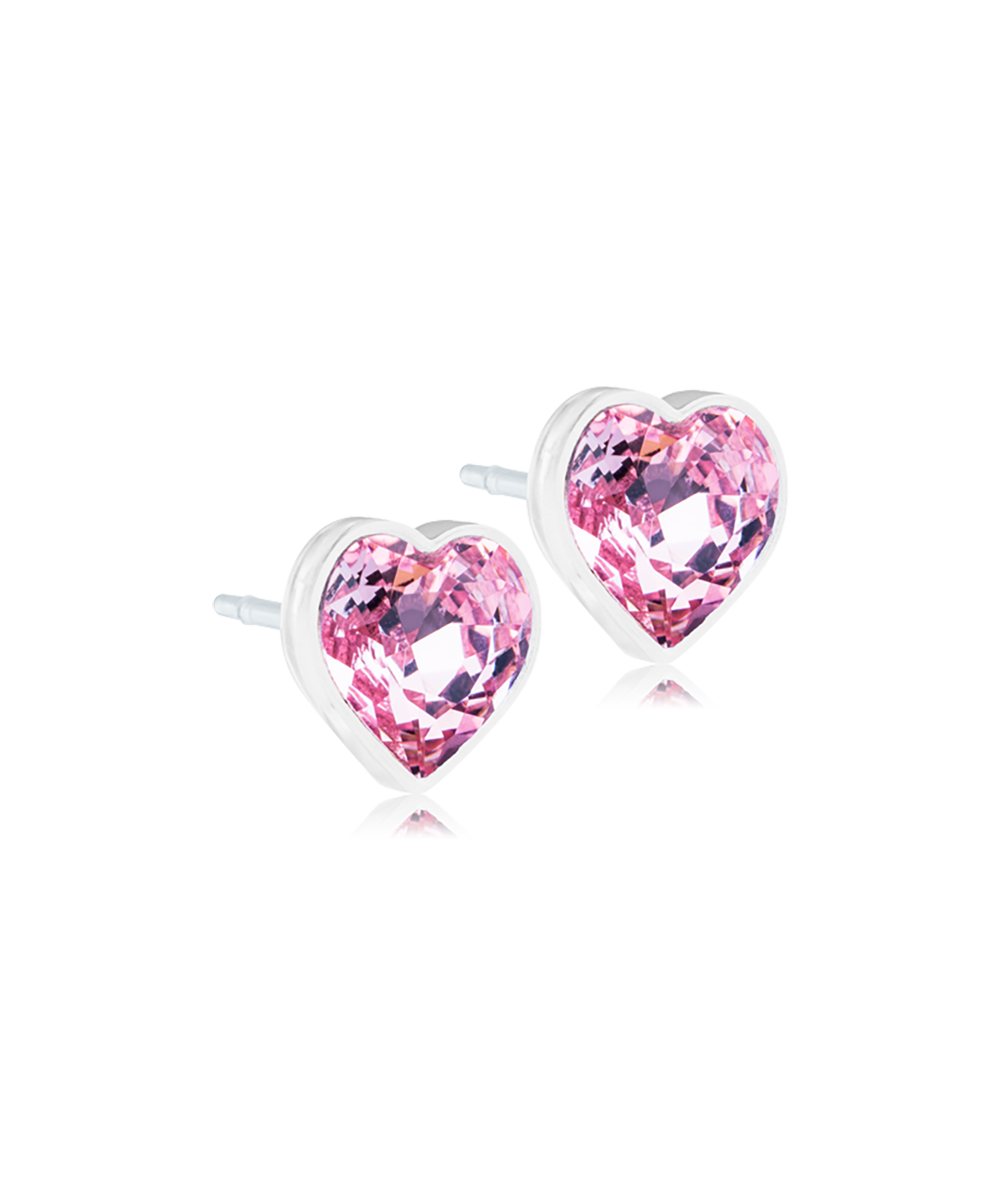 Medical Plastic - Heart Earring Light Rose