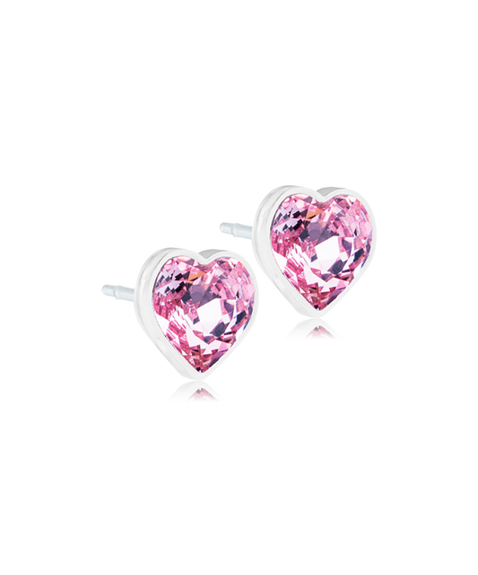 Medical Plastic - Heart Earring Light Rose