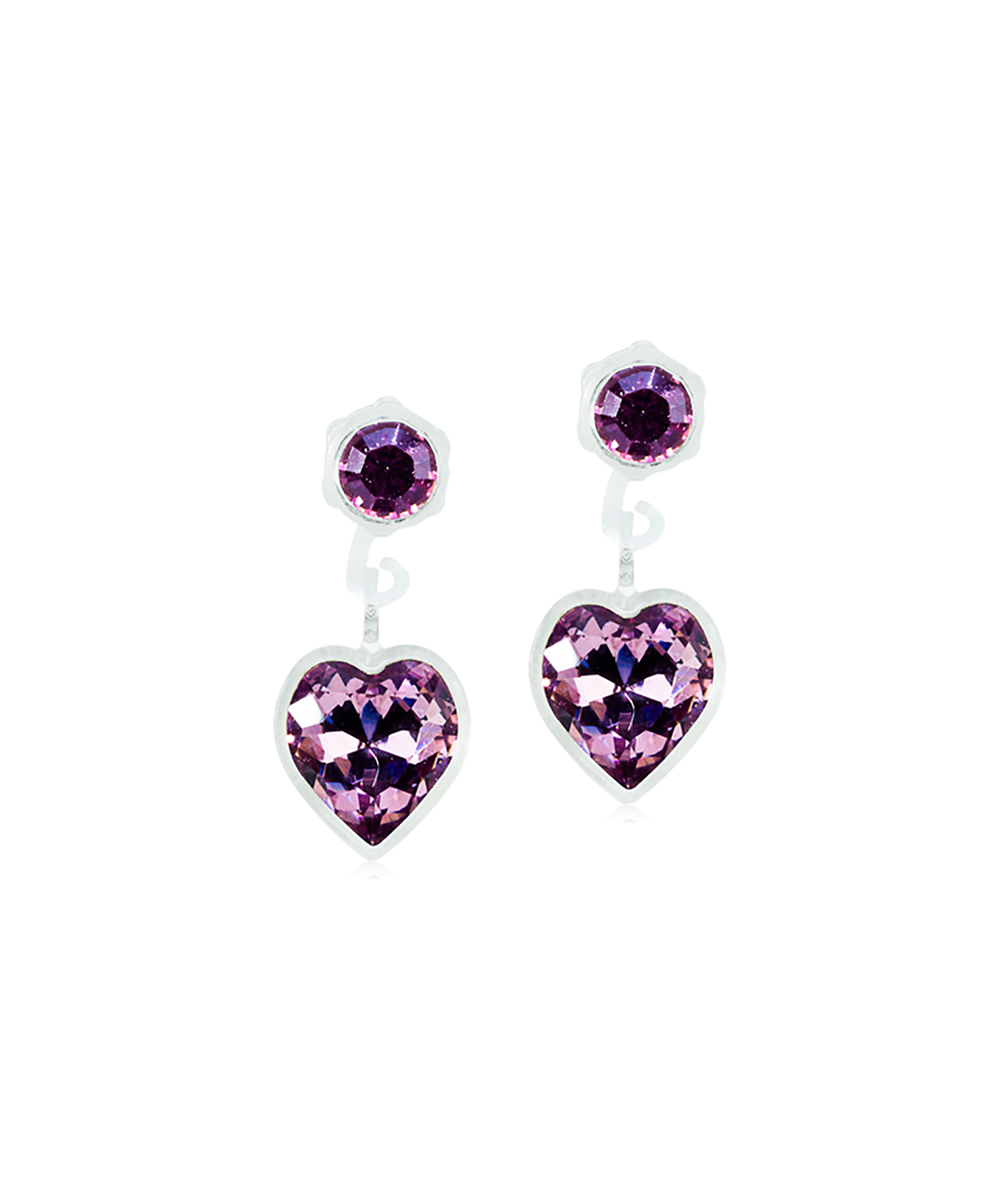 Pendant Heart Earring Purple