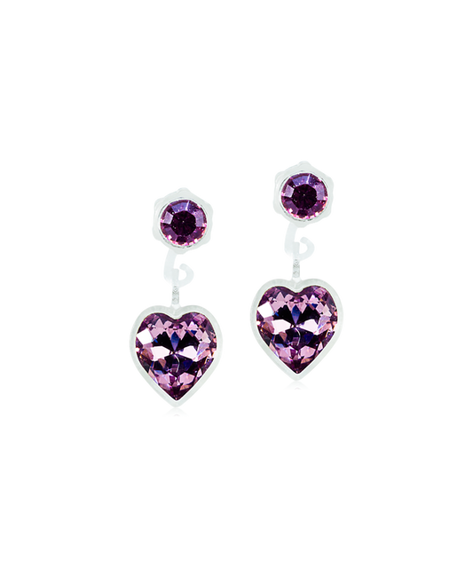 Pendant Heart Earring Purple