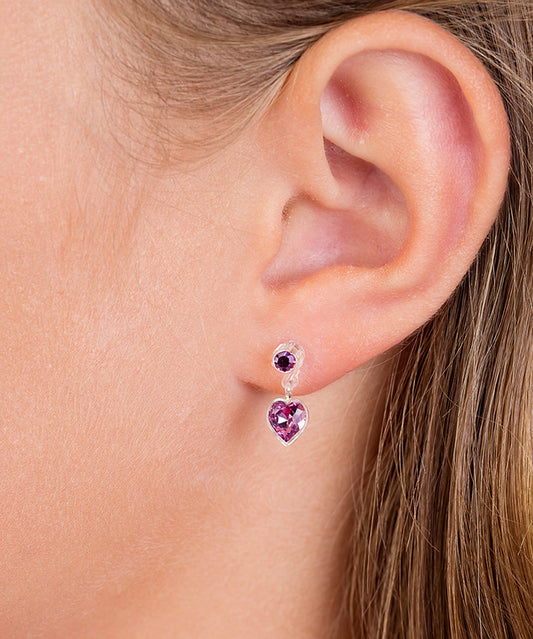 Pendant Heart Earring Purple