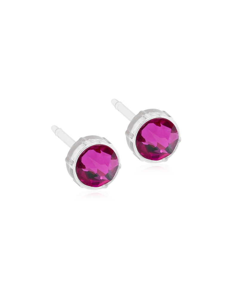 Medical Plastic - Bezel Earring Fuchsia