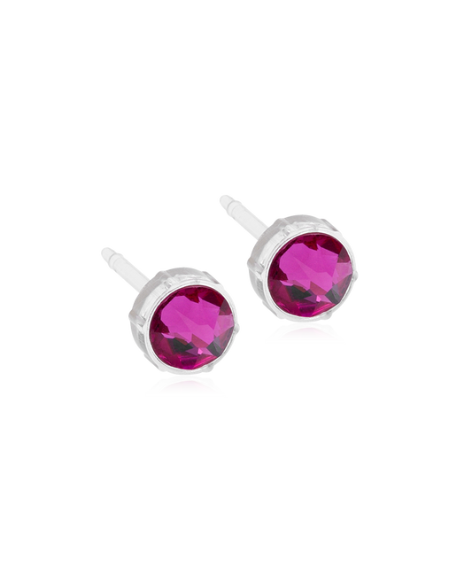 Medical Plastic - Bezel Earring Fuchsia