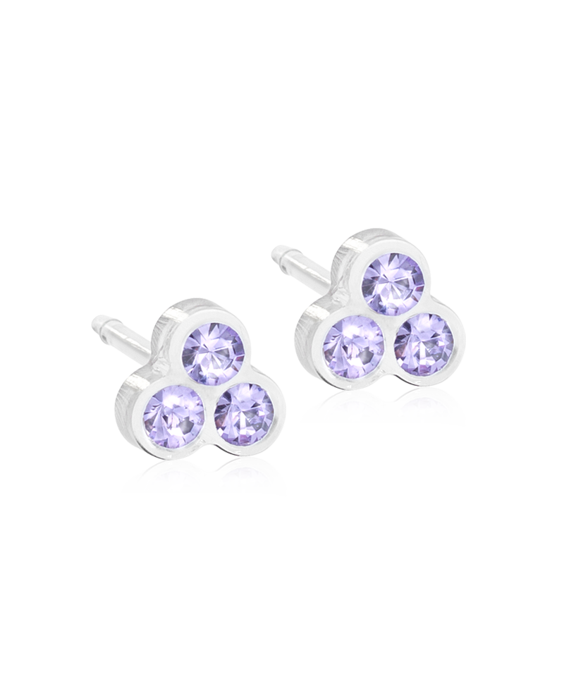 Medical Plastic - Clover Earring purple