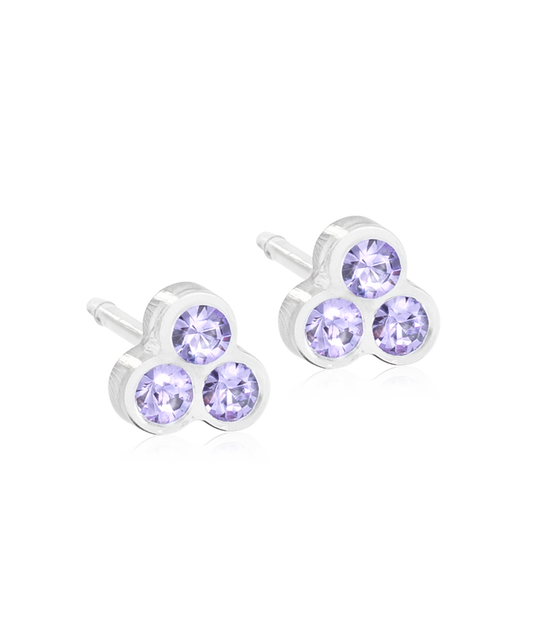 Medical Plastic - Clover Earring purple
