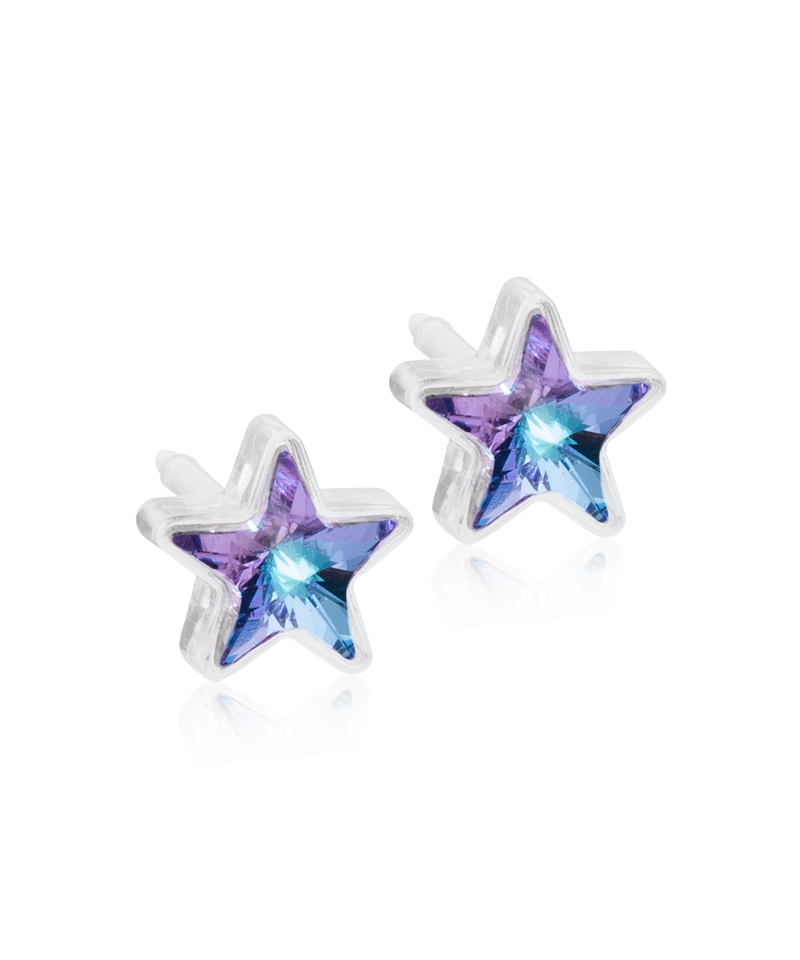 Medical Plastic - Star Earring Lilac Shimmer