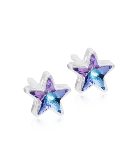 Medical Plastic - Star Earring Lilac Shimmer