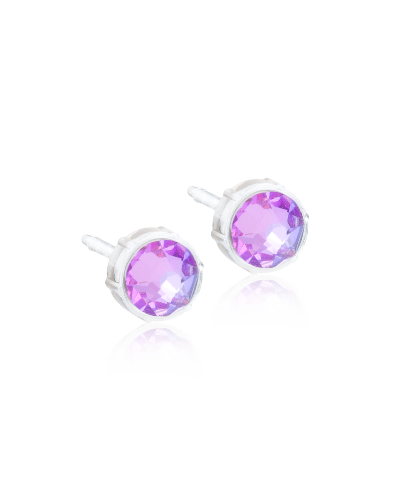 Medical Plastic - Bezel Earring Lilac shimmer