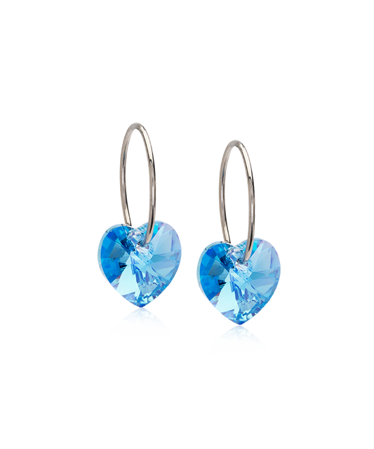 Heart Earring Blue 10mm/14mm