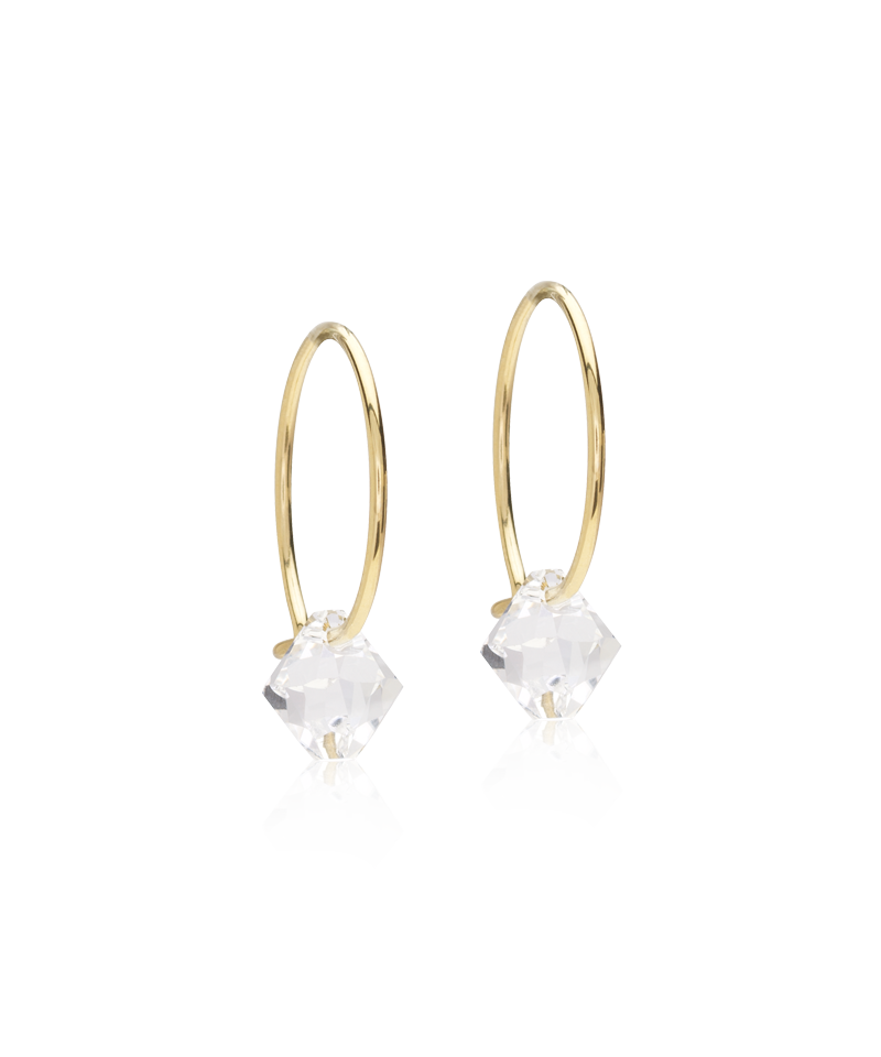 Ear Ring 14 mm, Bicone Crystal