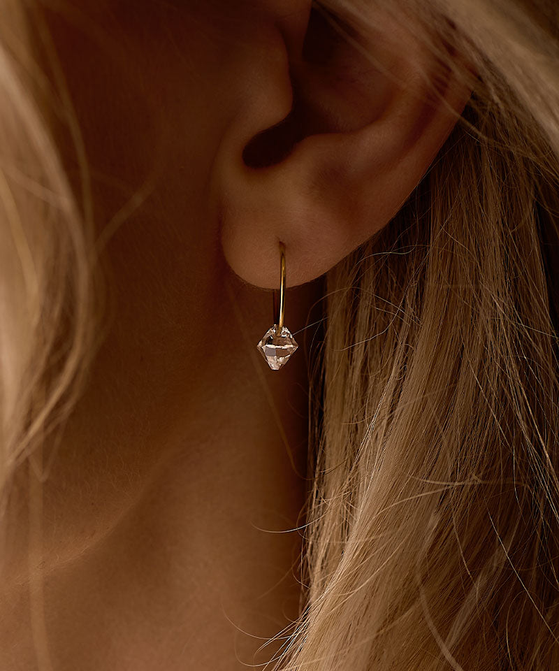 Ear Ring 14 mm, Bicone Crystal