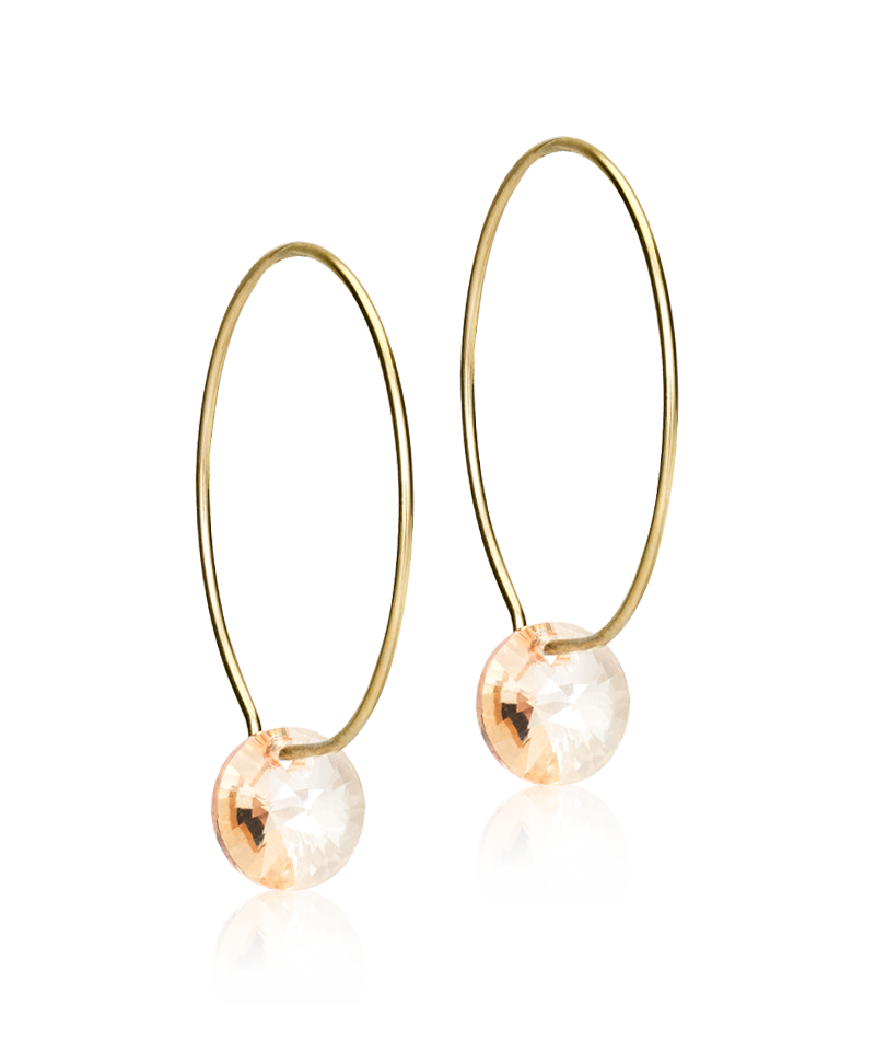 Ear Ring 25 mm, Round Golden Shadow