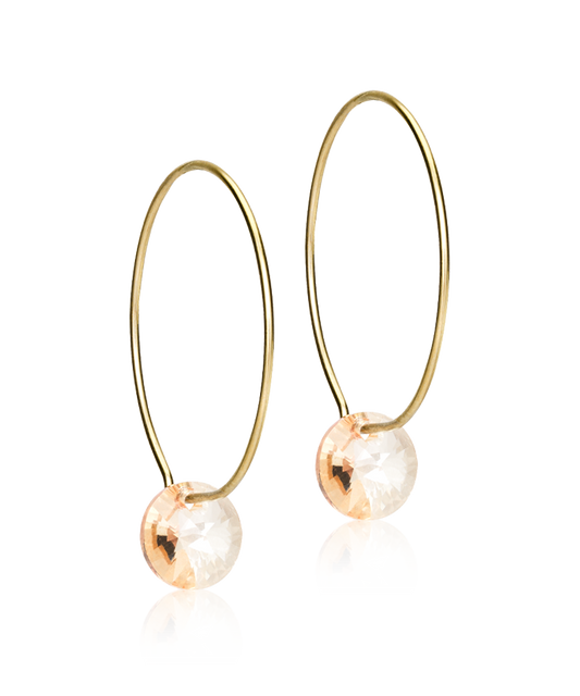 Ear Ring 25 mm, Round Golden Shadow