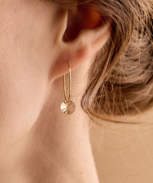 Ear Ring 25 mm, Round Golden Shadow