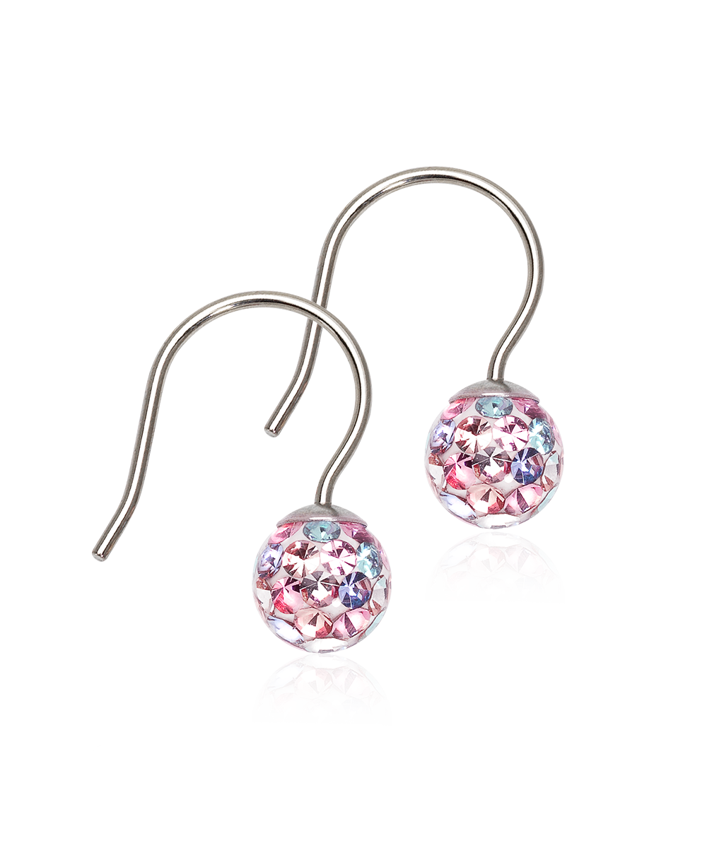 Natural Titanium - Mini Pendant Crystal Ball Earring