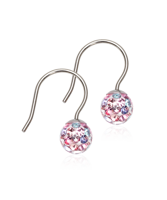 Natural Titanium - Mini Pendant Crystal Ball Earring