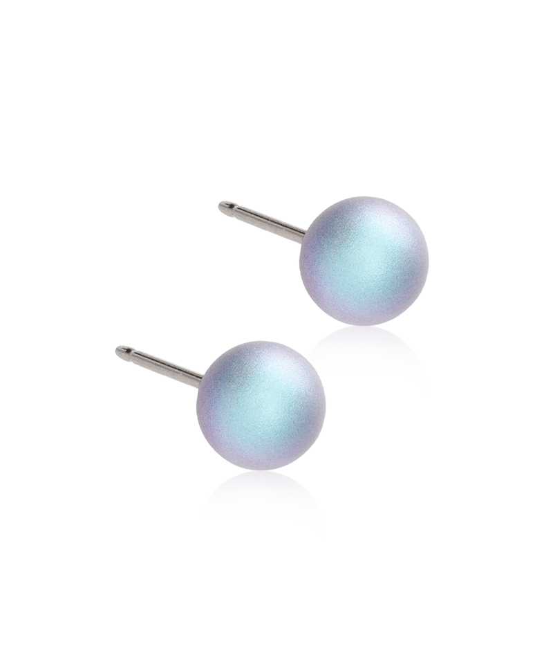 Natural Titanium -  Pearl Earring 6 mm