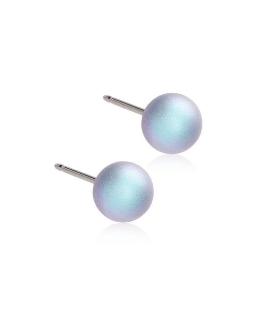 Natural Titanium -  Pearl Earring 6 mm