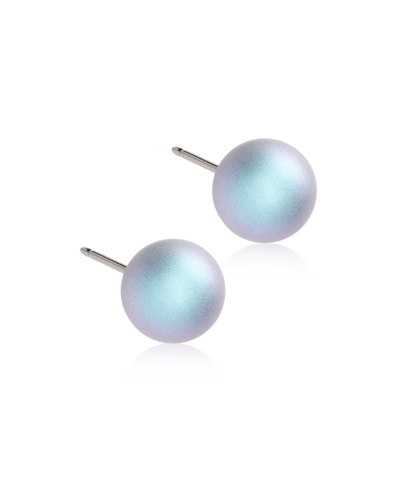 Natural Titanium - Pearl Earring 8 mm