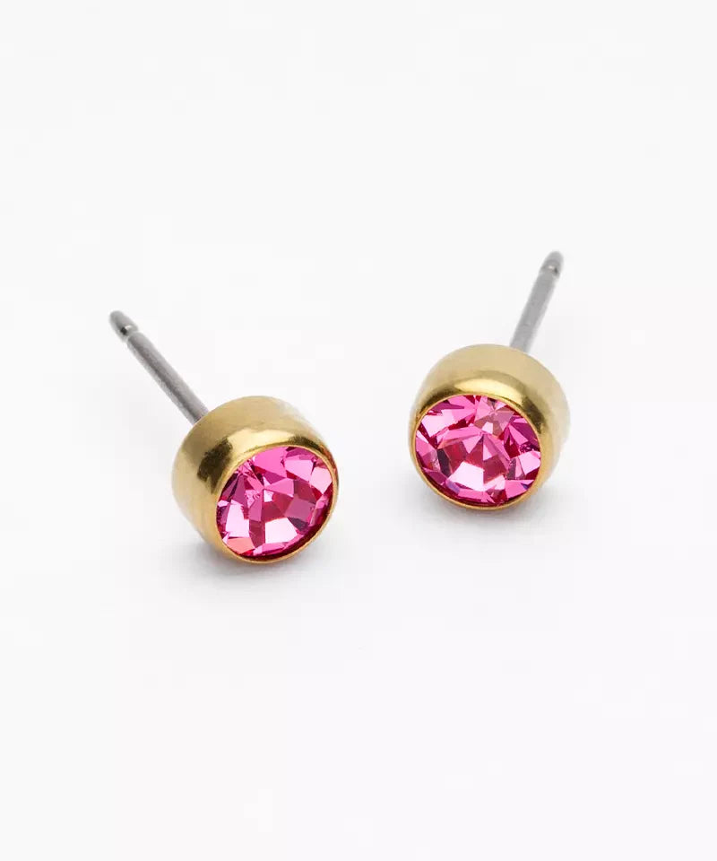 Bezel Rose Earrings